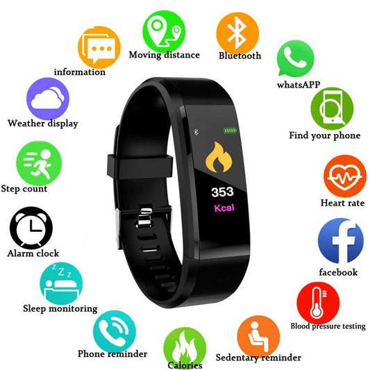 Smartwatch Heart Rate Blood Pressure Fitness Tracker Sport Watch