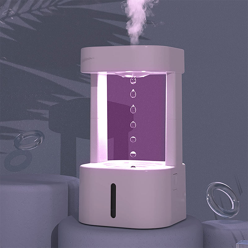 Anti-Gravity Water Drop Humidifier 580ml Quiet Mist Sprayer