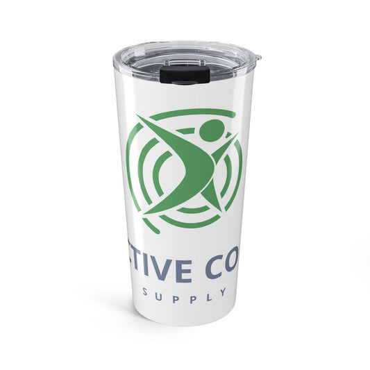 20oz Logo Travel Tumbler — Insulated Stainless Steel Cup with Spill-Resistant Lid