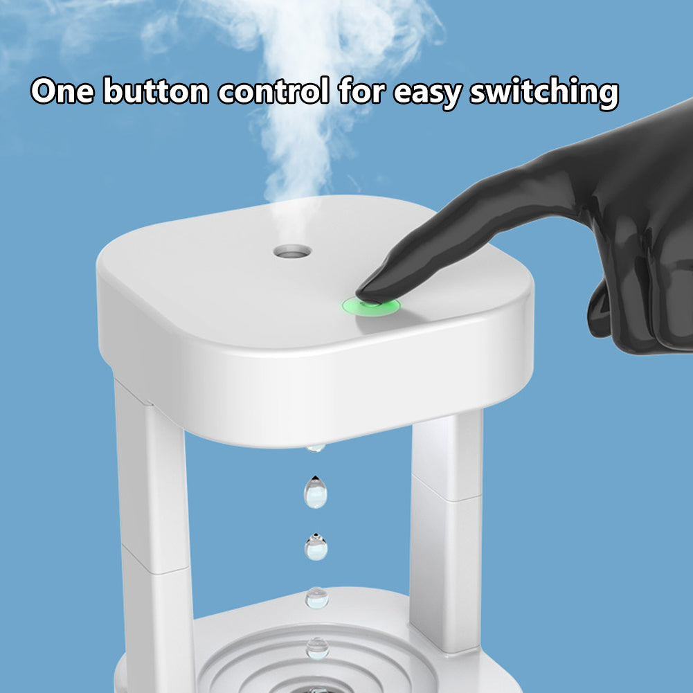 Anti-Gravity Water Drop Humidifier 580ml Quiet Mist Sprayer