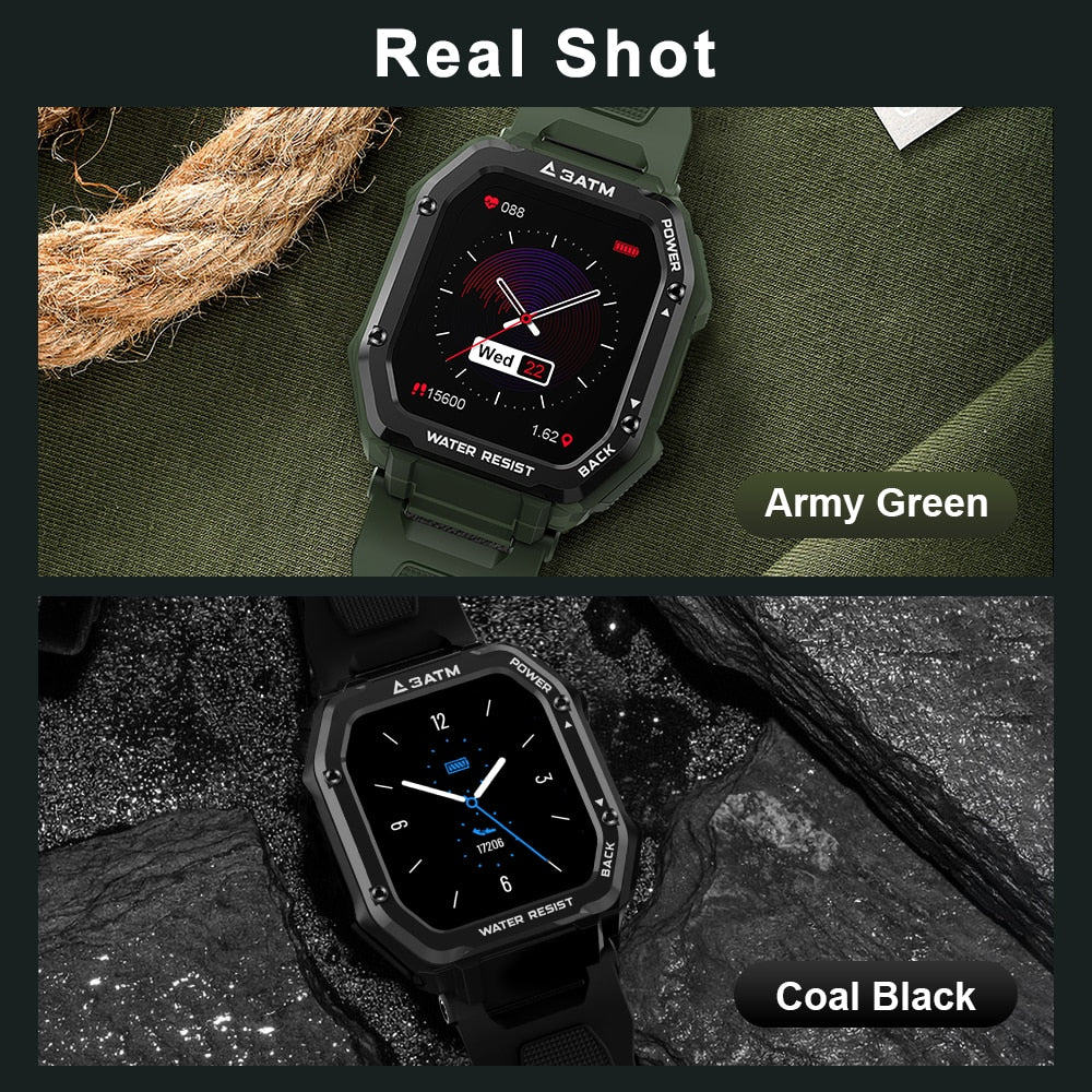 Rugged Smartwatch Waterproof Outdoor Sports Fitness Tracker