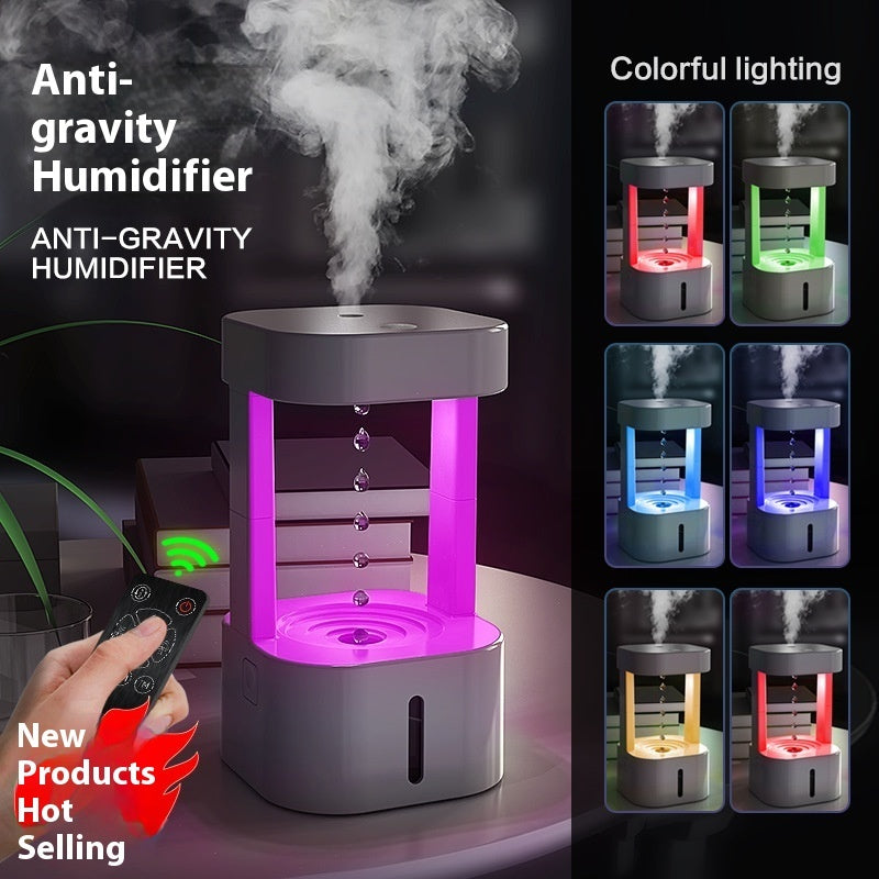 Anti-Gravity Water Drop Humidifier 580ml Quiet Mist Sprayer