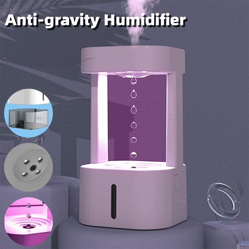 Anti-Gravity Water Drop Humidifier 580ml Quiet Mist Sprayer