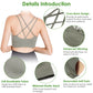 3Packs Women Cross Back Sport Bras Padded Strappy Medium Support Bras Sexy Fitness Tank Tops with Removable Pads for Gym Yoga Workout Running
