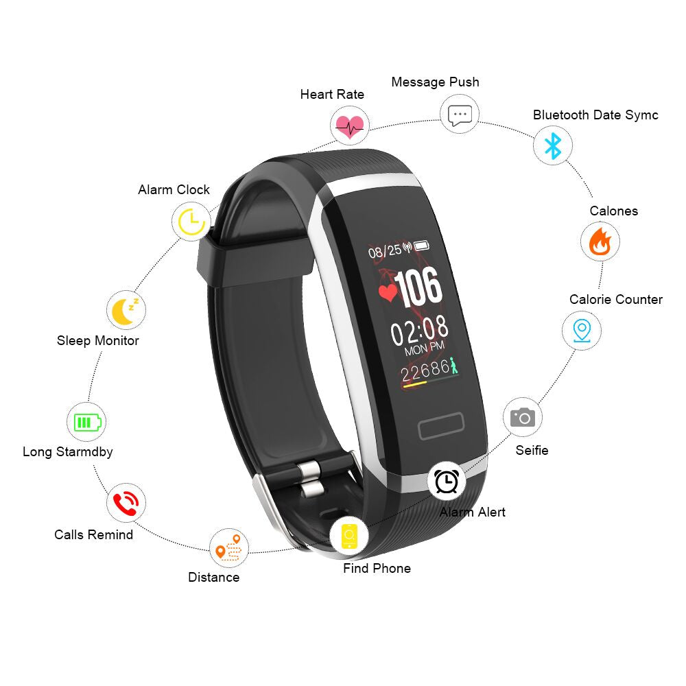 Sport Smartwatch Waterproof Color Screen Fitness Tracker