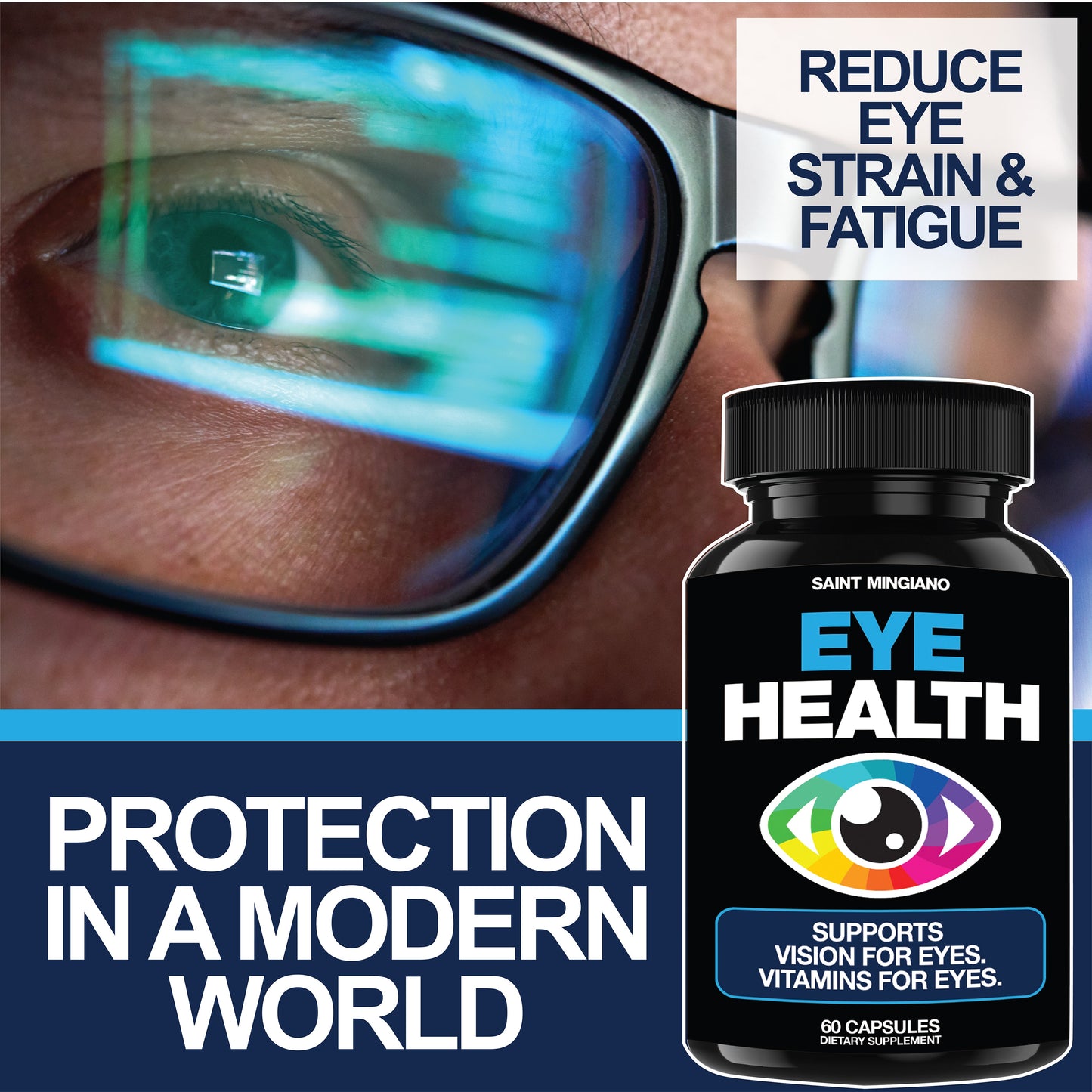 Eye Health Vision Support Vitamins Supplement Capsules 60ct