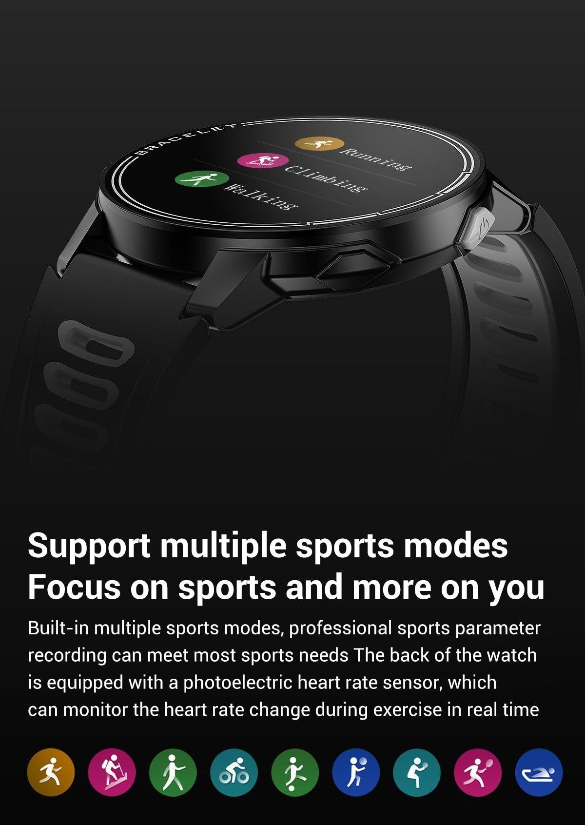 Professional Smartwatch IP68 Waterproof Fitness Tracker Heart Rate