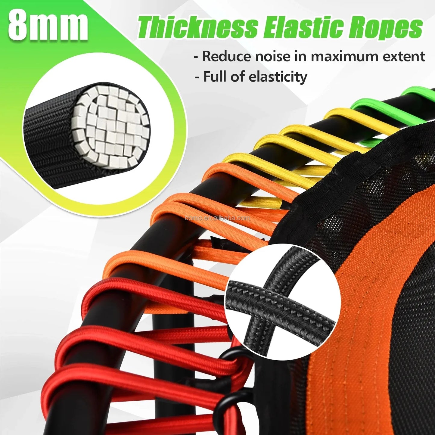 Zoshine 48-Inch Large Size Indoor Trampoline for Exercise Fitness Weight Loss Body Shaping Foldable Trampoline with Tension Rope
