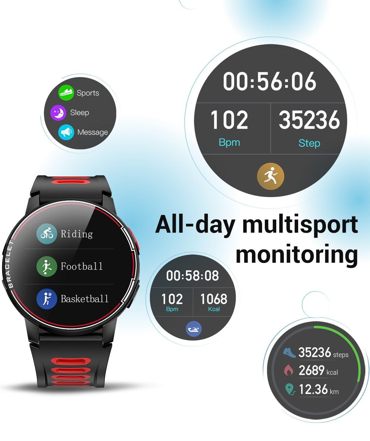 Professional Smartwatch IP68 Waterproof Fitness Tracker Heart Rate