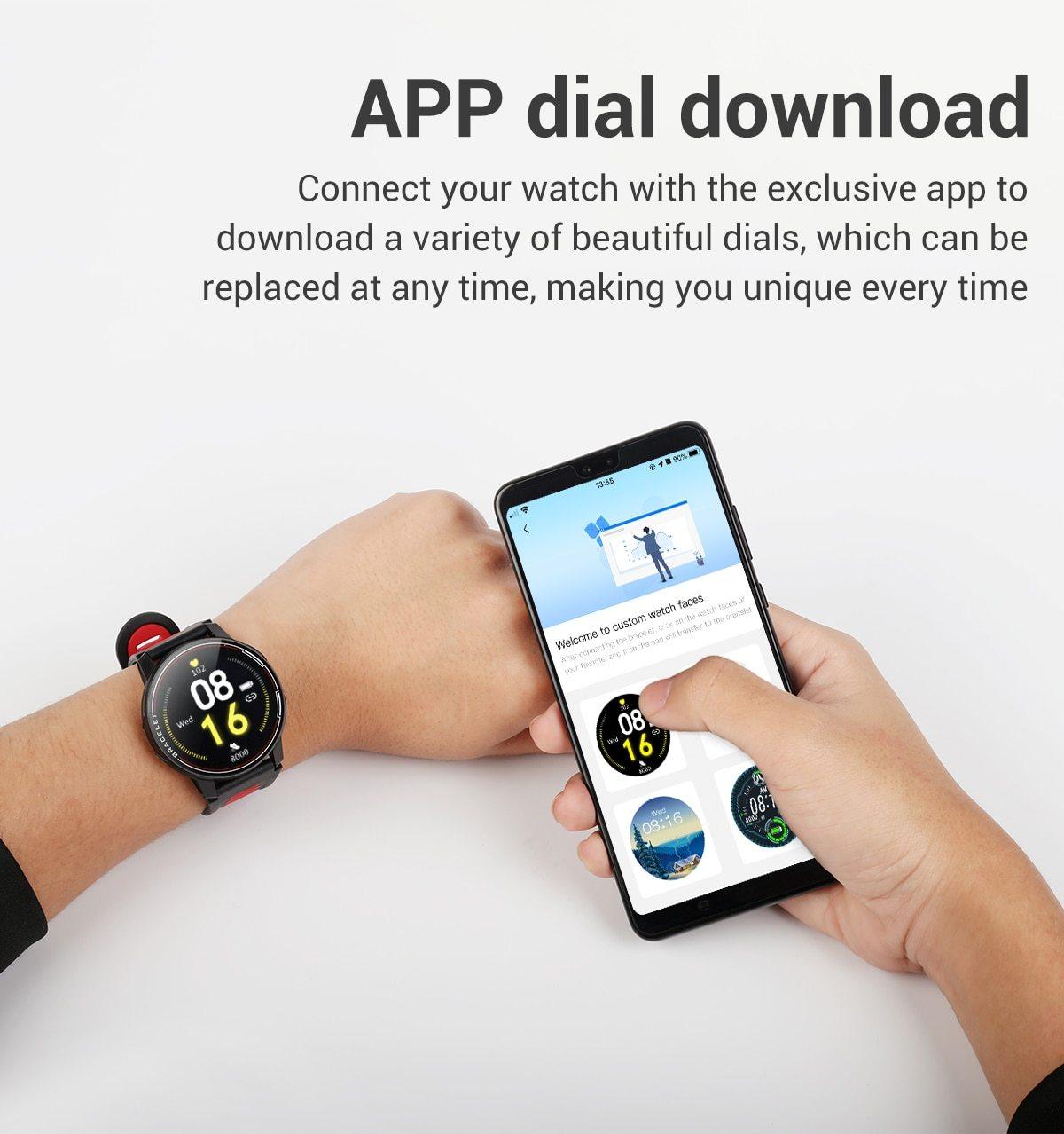 Professional Smartwatch IP68 Waterproof Fitness Tracker Heart Rate