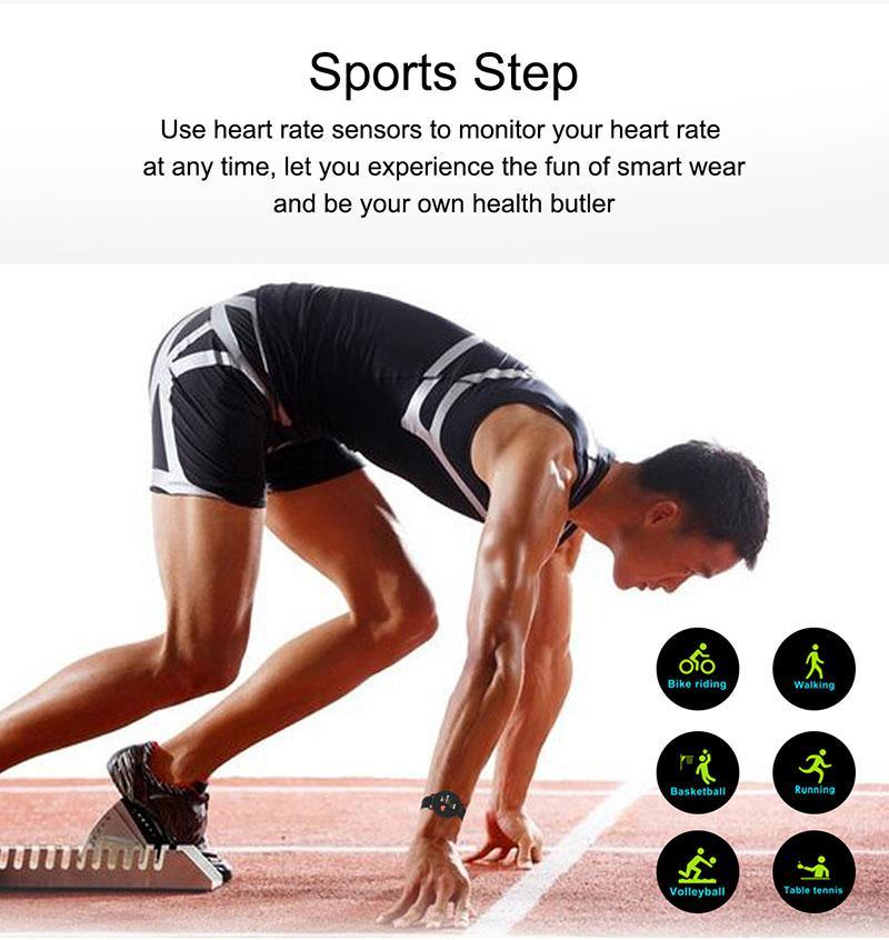 Fashion Fitness Smartwatch Waterproof Heart Rate Blood Pressure
