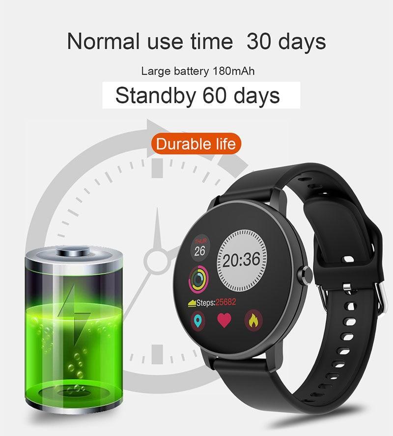 Fashion Fitness Smartwatch Waterproof Heart Rate Blood Pressure