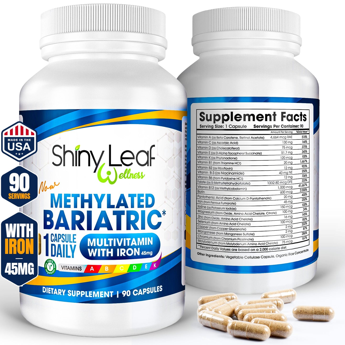 Methylated Bariatric Multivitamin with Iron Daily Capsules 45mg