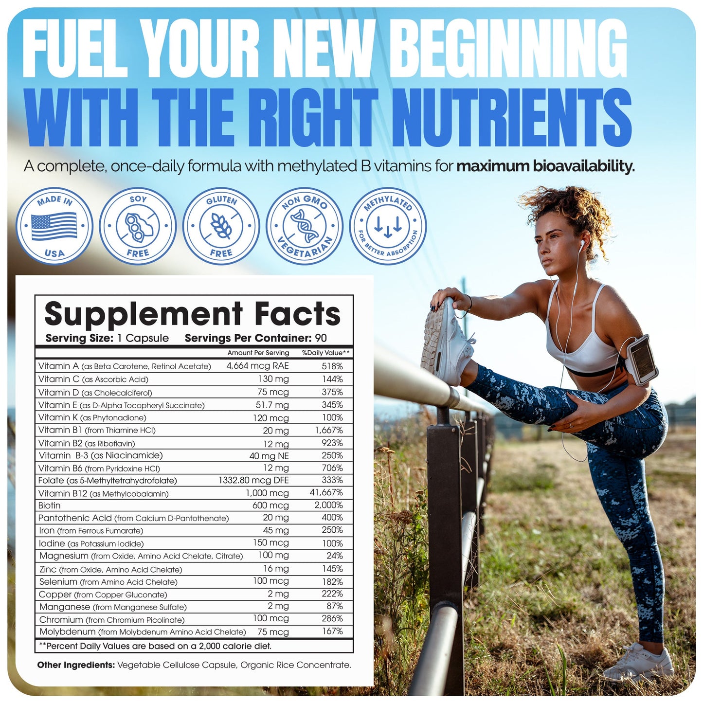Methylated Bariatric Multivitamin with Iron Daily Capsules 45mg