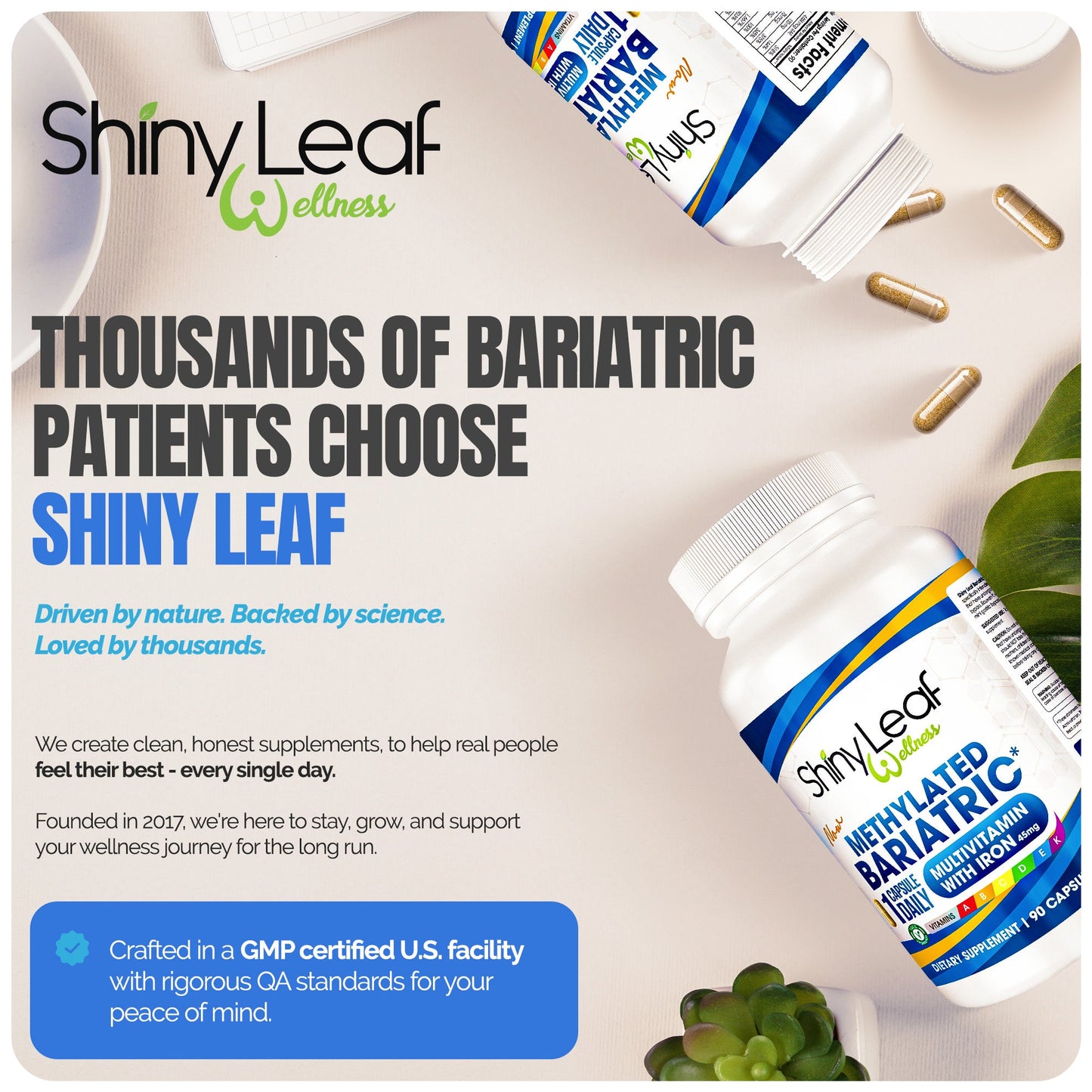 Methylated Bariatric Multivitamin with Iron Daily Capsules 45mg