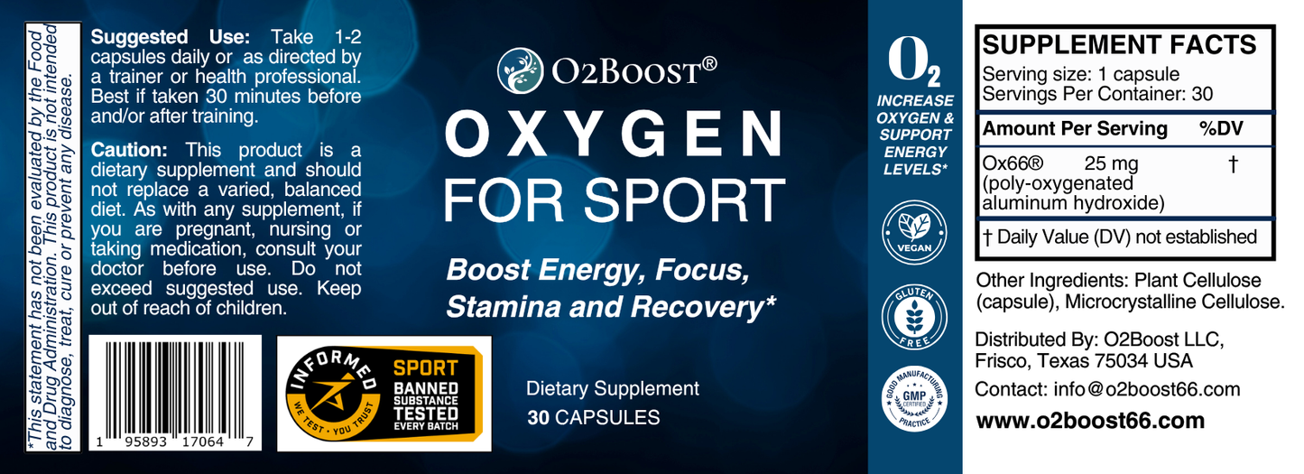 Oxygen for Sport Performance Endurance Energy Support Supplement