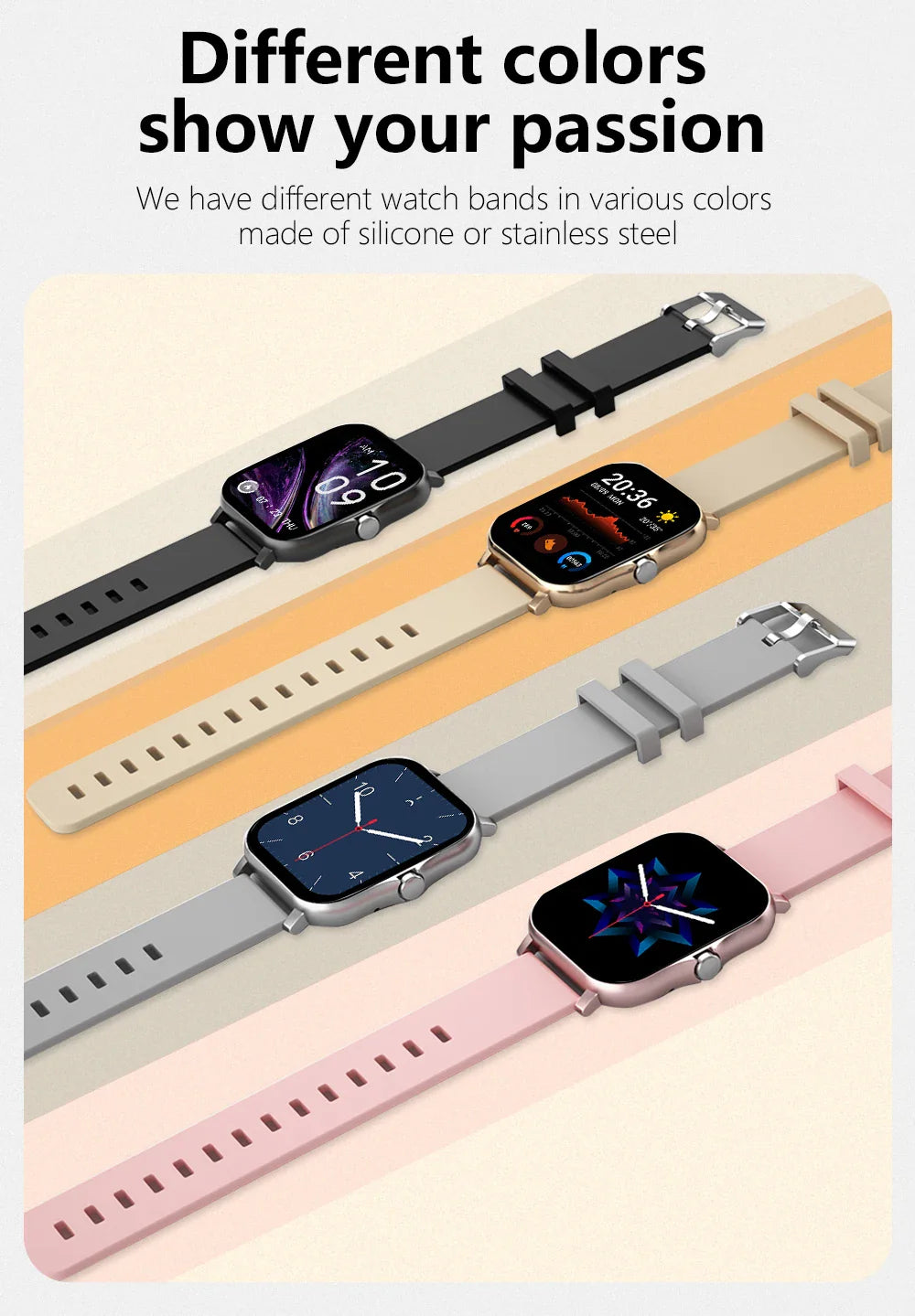 D13 Smartwatch Multifunction Fitness Tracker Step Calorie Watch