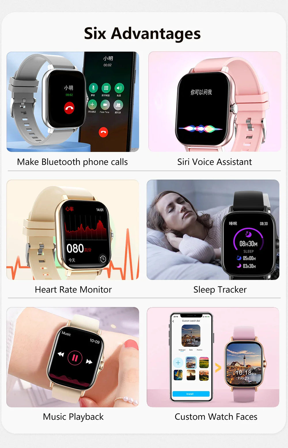 D13 Smartwatch Multifunction Fitness Tracker Step Calorie Watch
