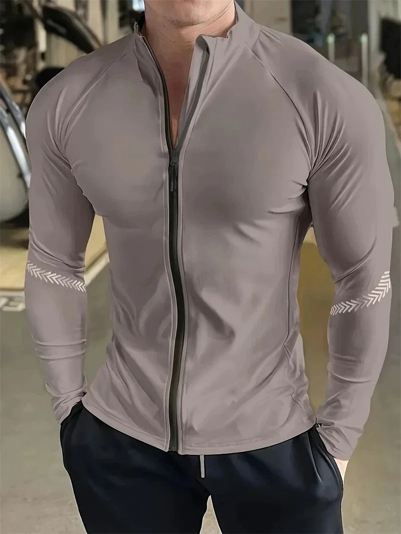 Men Compression Sports Jacket Quick Dry Gym Running Wear