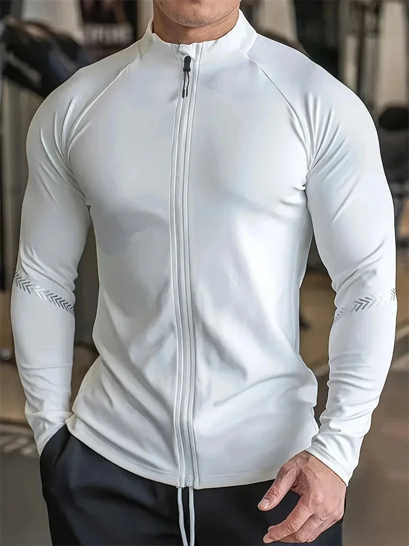 Men Compression Sports Jacket Quick Dry Gym Running Wear