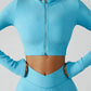 3-Piece Seamless Yoga Set – Jacket, Bra & Leggings