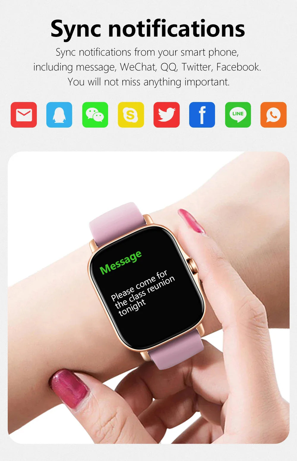 D13 Smartwatch Multifunction Fitness Tracker Step Calorie Watch