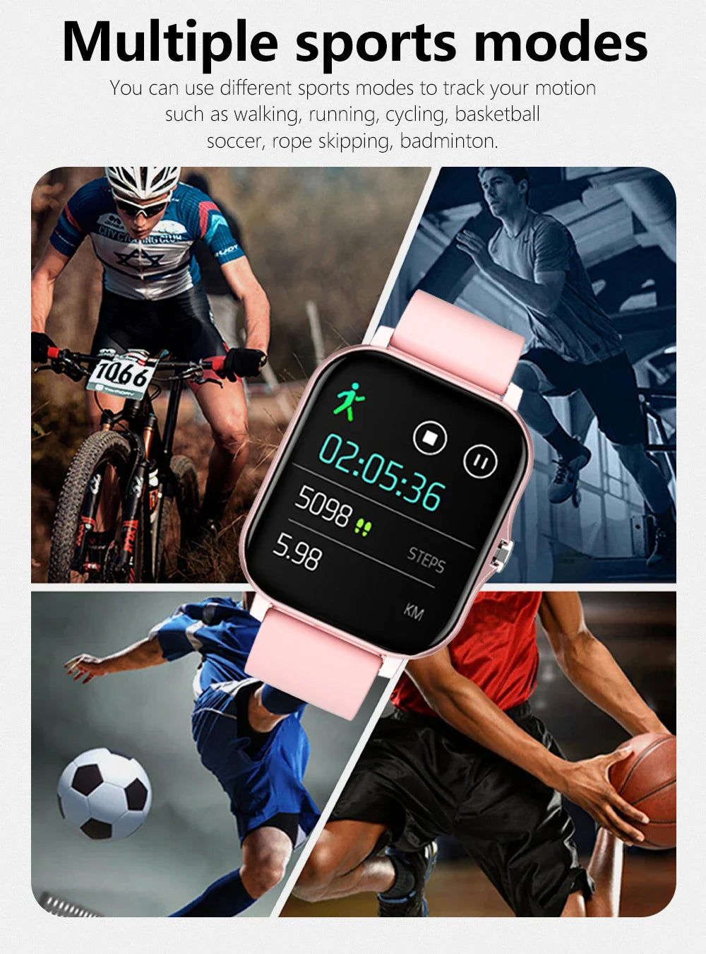 D13 Smartwatch Multifunction Fitness Tracker Step Calorie Watch
