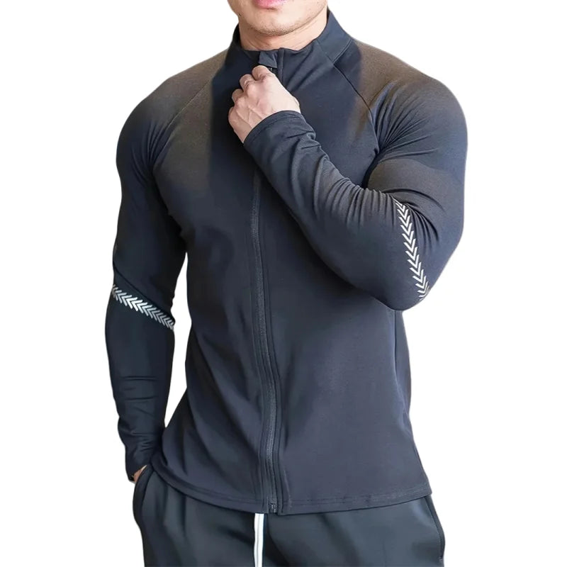 Men Compression Sports Jacket Quick Dry Gym Running Wear