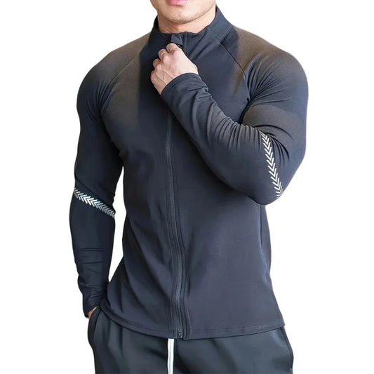 Men Compression Sports Jacket Quick Dry Gym Running Wear