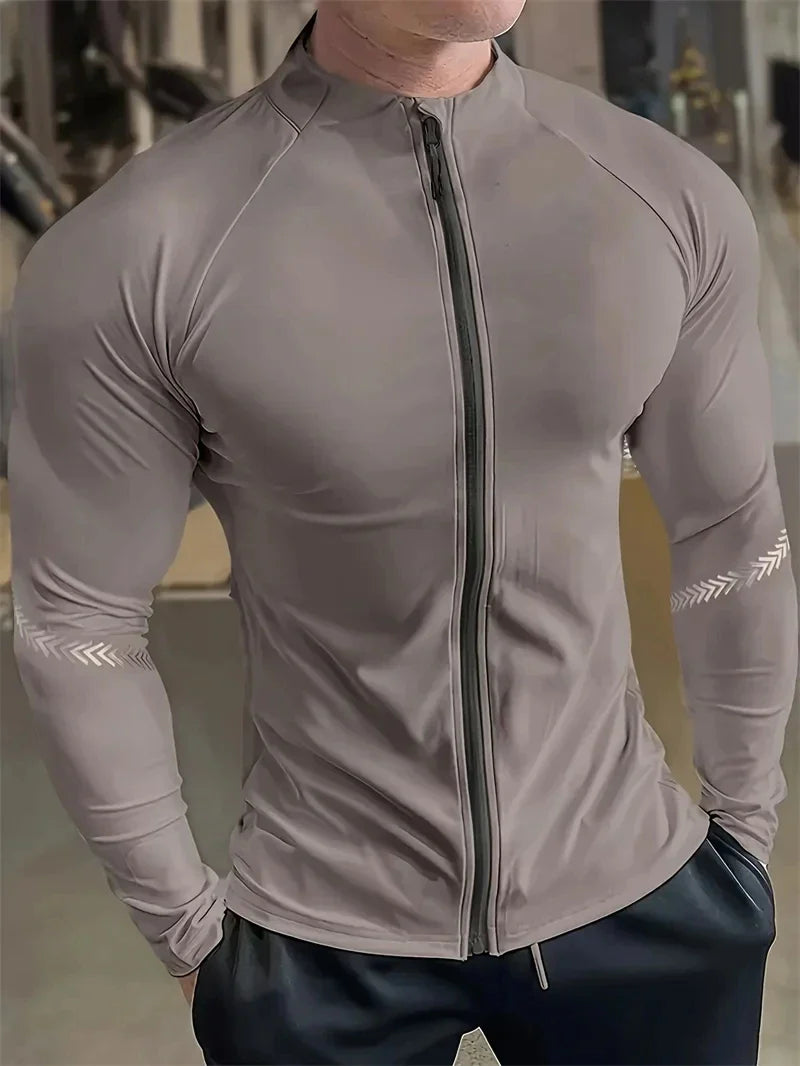 Men Compression Sports Jacket Quick Dry Gym Running Wear