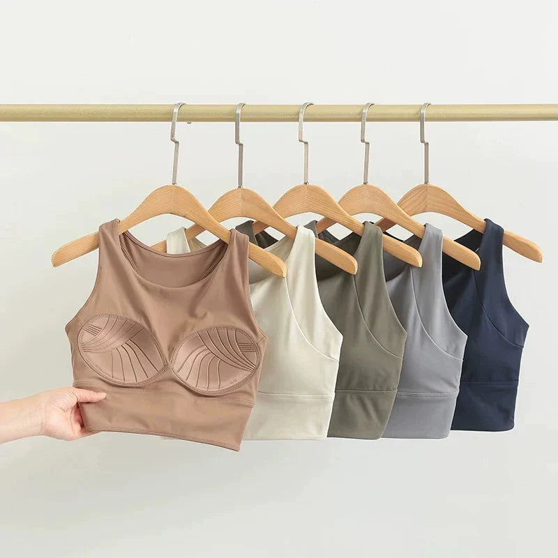 Women's Shock-Absorbing Sports Vest: High-Support Running Bra