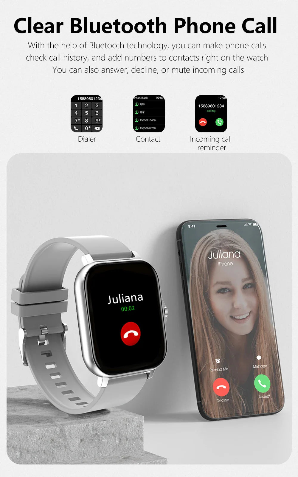D13 Smartwatch Multifunction Fitness Tracker Step Calorie Watch