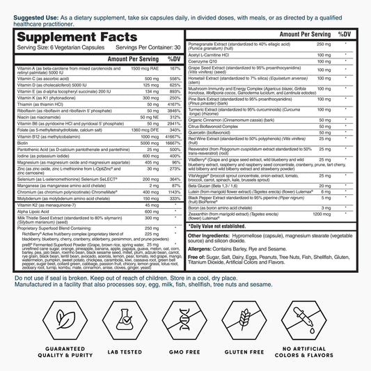 Gold Six Daily Multivitamin 180 Capsules