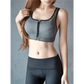 Comfortable High Quality Women's Zipper Sports Bras Plus Size 2XL Wirefree Padded Push Up Tops Lady Girls Breathable Fitness Run Gym Yoga Vest