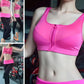 Comfortable High Quality Women's Zipper Sports Bras Plus Size 2XL Wirefree Padded Push Up Tops Lady Girls Breathable Fitness Run Gym Yoga Vest