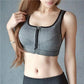 Comfortable High Quality Women's Zipper Sports Bras Plus Size 2XL Wirefree Padded Push Up Tops Lady Girls Breathable Fitness Run Gym Yoga Vest