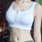 Comfortable High Quality Women's Zipper Sports Bras Plus Size 2XL Wirefree Padded Push Up Tops Lady Girls Breathable Fitness Run Gym Yoga Vest