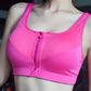 Comfortable High Quality Women's Zipper Sports Bras Plus Size 2XL Wirefree Padded Push Up Tops Lady Girls Breathable Fitness Run Gym Yoga Vest