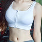 Comfortable High Quality Women's Zipper Sports Bras Plus Size 2XL Wirefree Padded Push Up Tops Lady Girls Breathable Fitness Run Gym Yoga Vest