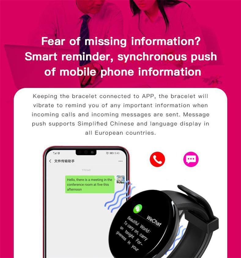 Smartwatch Heart Rate Fitness Tracker Waterproof Touch Screen Watch